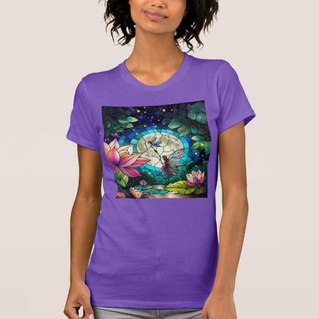 T-shirt Stained Glass Little Fairy With Dragonfly (Devant)