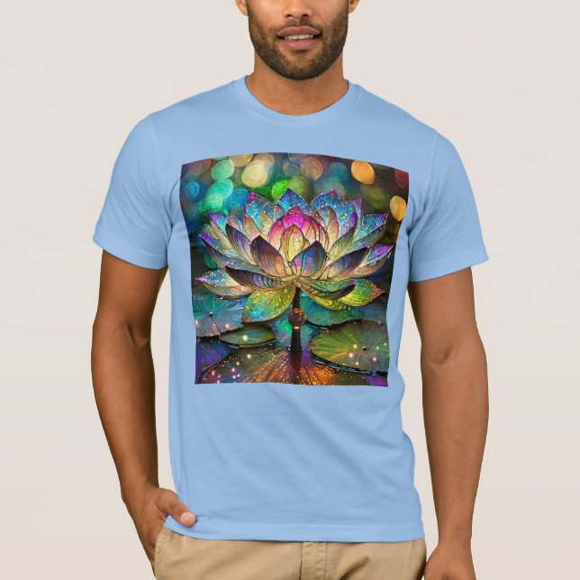 T-shirt Stained Glass Vibrant Lotus Flower (Devant)