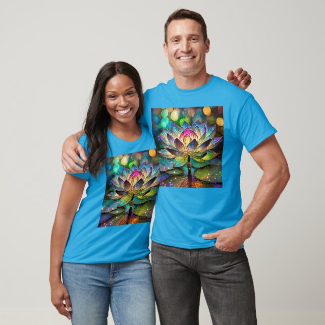 T-shirt Stained Glass Vibrant Lotus Flower (Unisexe)