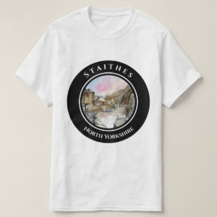 T-shirt Staithes North Yorkshire England Aquarcolor