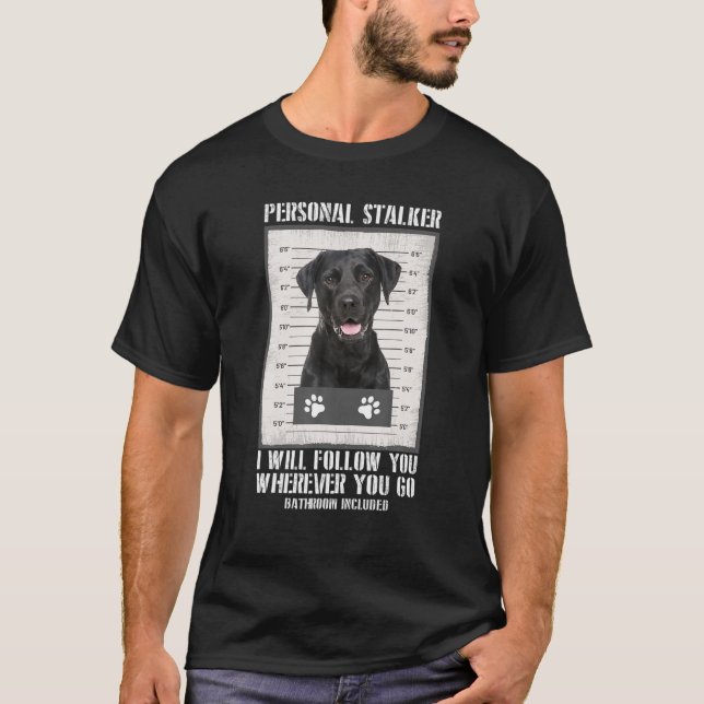 T-shirt Stalker personnel Labrador noir - Black Lab (Devant)