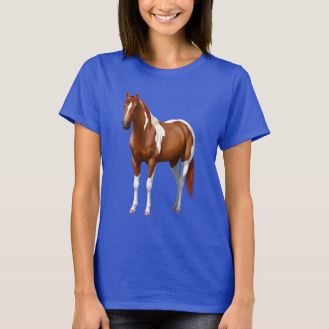 T-shirt Stallion Chestnut Pinto Sorrel Paint Horse (Devant)
