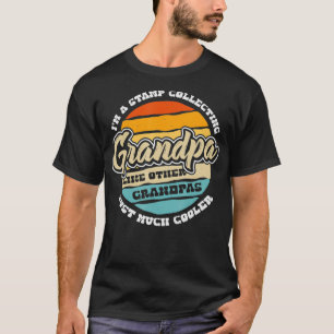 T-shirt Stamp Retro pour hommes Collecte Grand-père Funny