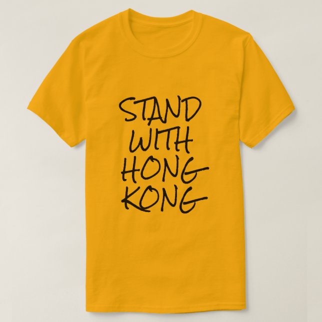 T-shirt Stand Avec Le Jaune De Hong Kong (Design devant)