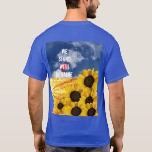 T-shirt Stand avec Ukraine jaune et bleu avec tournesol