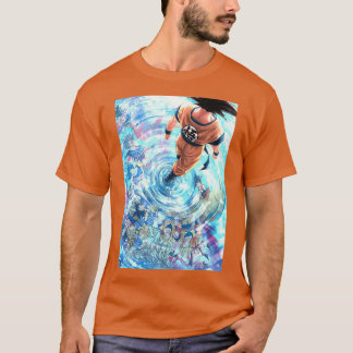 T-shirt Stand bleu ici Drangon Ball Z