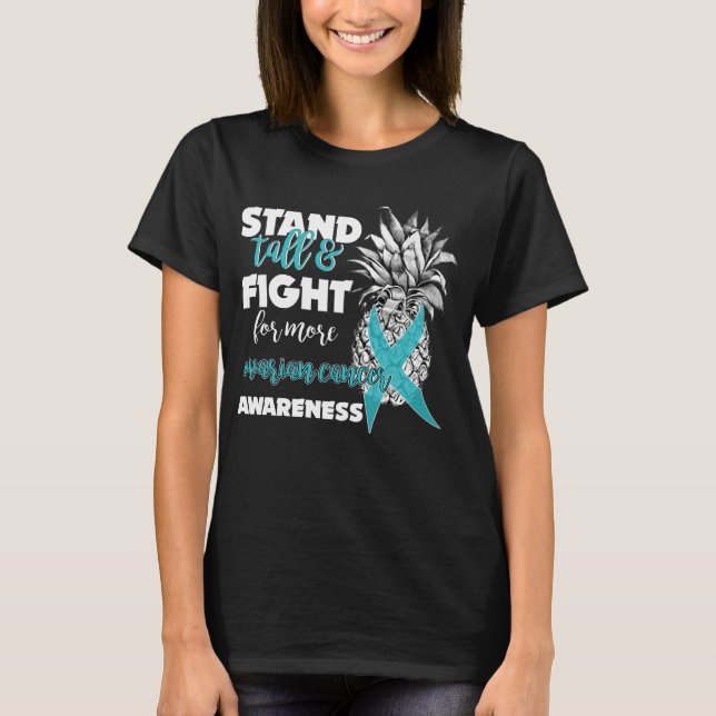 T-shirt stand d'ananas de sensibilisation au cancer de l'o (Devant)