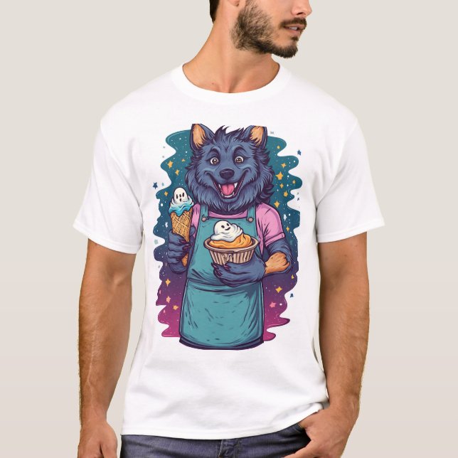 T-shirt Stand de glace de loup-garou (Devant)