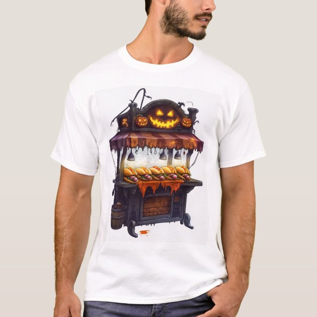 T-shirt Stand de hot-dog hanté (Devant)