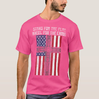 T-shirt Stand Drapeau Kneel Cross Dieu Jésus Amérique Nous