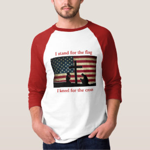 T-shirt Stand for the Flag - Kneel for the Cross