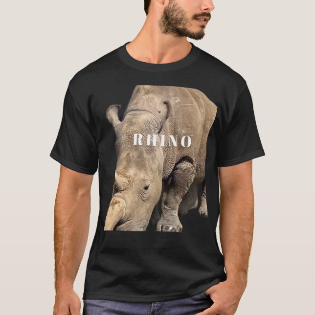 T-shirt Stand Out in Style with Rhino Print Safari Shirt (Devant)