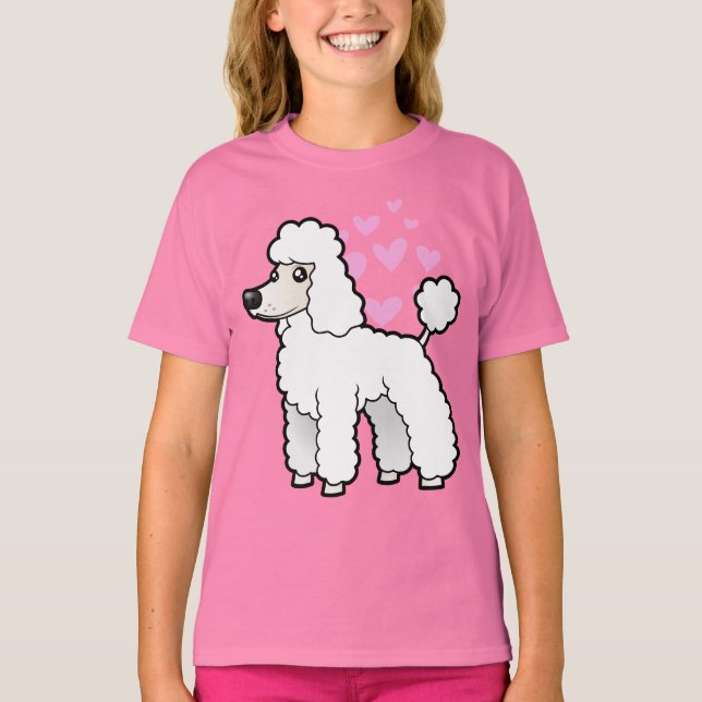 T-shirt Standard/Miniature/Jouet Poodle Love (coupe de chi (Devant)