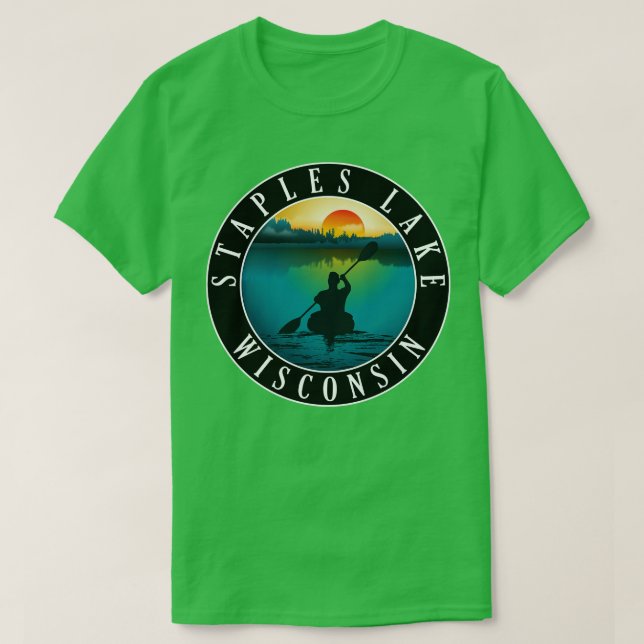 T-shirt Staples Lake Wisconsin Kayaking (Design devant)