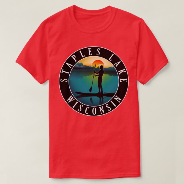 T-shirt Staples Lake Wisconsin Paddleboard (Design devant)