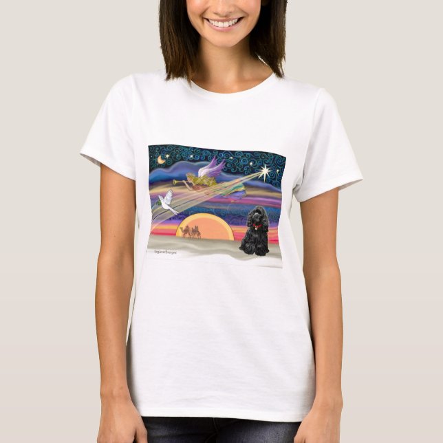 T-shirt Star de Noël - Cocker Spaniel (noir) (Devant)