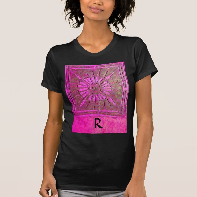 T-shirt STAR DU MATIN Rose, Fuchsia Black, Monogramme (Devant)