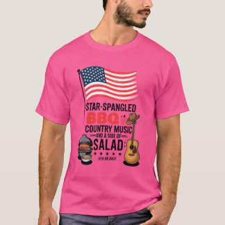 T-shirt Star Spangé BBQ Country Music Salade 4 juillet