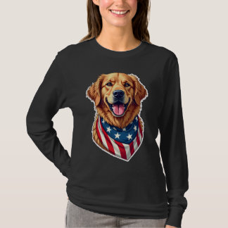 T-shirt Star Spangled Golden Retriever Vintage Tee 4