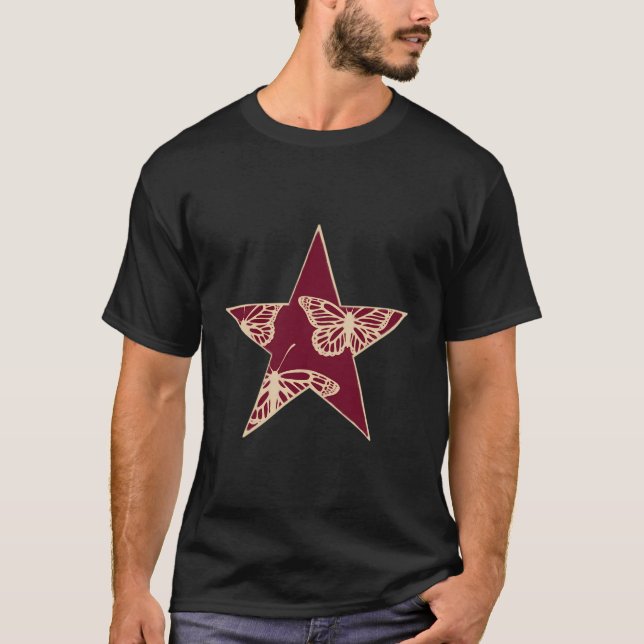 T-shirt Star Stencil Graffiti Art Egirl Goth Emo Grunge Bu (Devant)