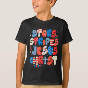 T-shirt Star Stripes Jésus Christ Usd Drapeau Indépendance