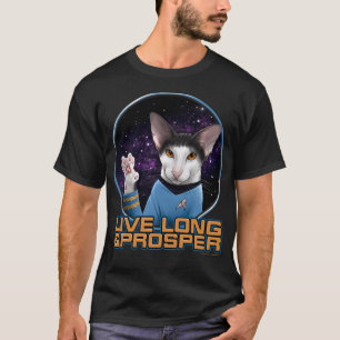 T-shirt Star Trek La série originale Spock Cat Live Long