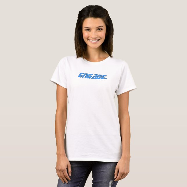 T-shirt Star Trek Picard - Engager (Bleu avec bordure noir (Devant entier)