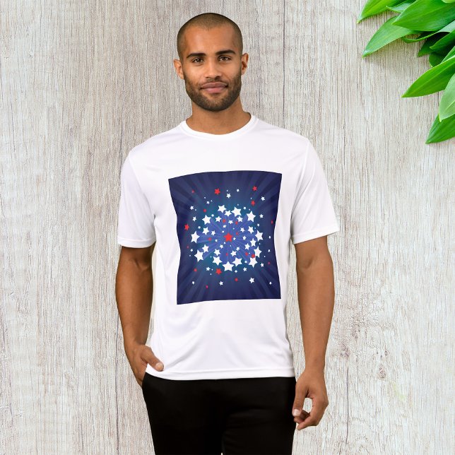 T-shirt Starburst Patriotique Rouge Blanc et Bleu USA (Créateur téléchargé)