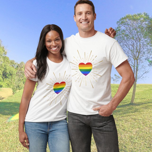 T-shirt Starburst Rainbow Heart (Créateur téléchargé)