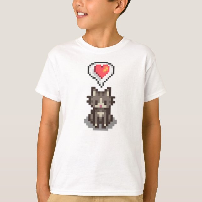 T-shirt Stardew Valley Happy Grey Cat (Devant)