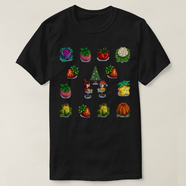 T-shirt Stardew Valley légumes cadeau de Noël (Design devant)