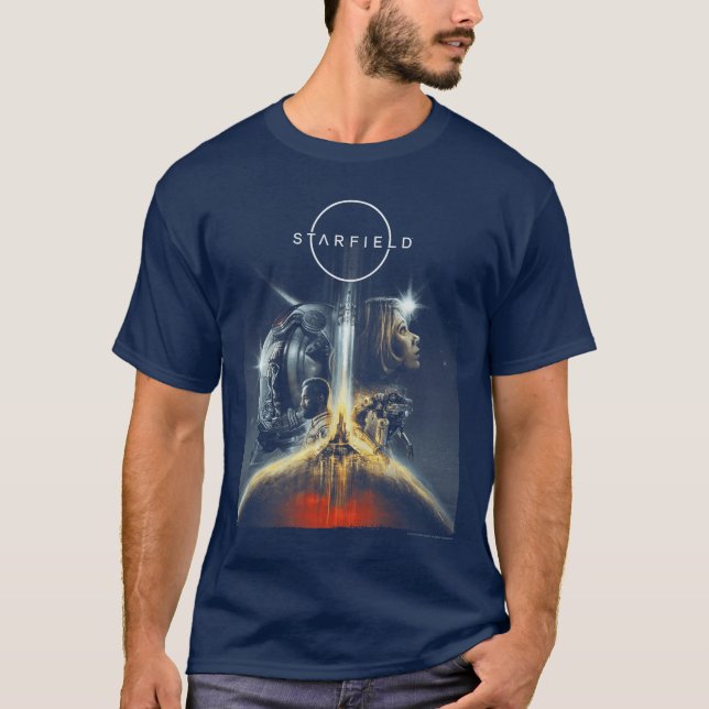 T-shirt Starfield Couverture Art Characters Jeu vidéo fami (Devant)