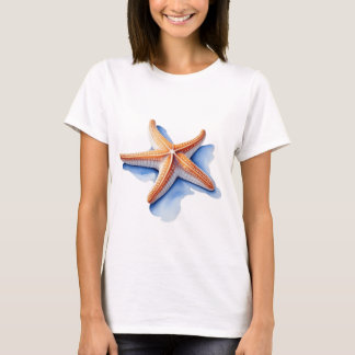 T-shirt Starfish and Blue Silhouette