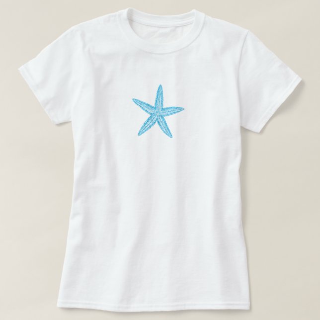 T-shirt Starfish Aqua Blue (Design devant)