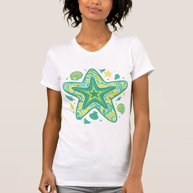 T-shirt StarFish｜Coastal Summer shirt｜Ocean (Devant)