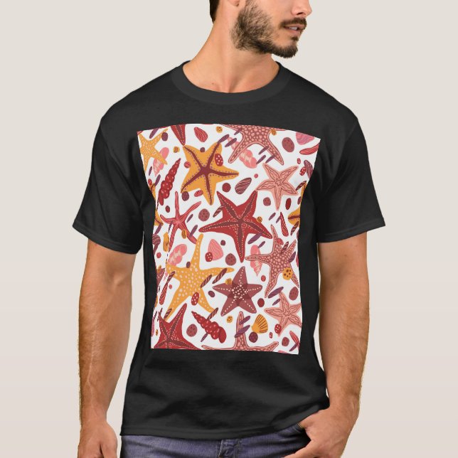 T-shirt Starfish Shells : Motif scandinave (Devant)