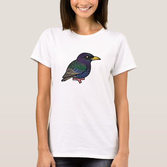 T-shirt Starling européen Birdorable (Devant)