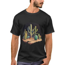 Starry Desert Oasis - Cactus Night Sky