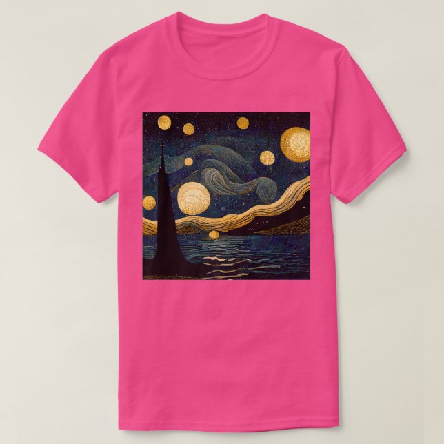 T-shirt Starry Night Art Déco Vincent van Gogh Art Premium (Design devant)