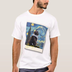T-shirt Starry night cat