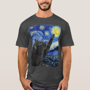 T-shirt Starry Night Cat Van Gogh Cat977