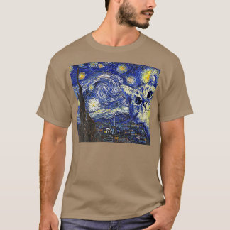 T-shirt Starry Night Cat Van Gogh Cat Amoureux des chats C
