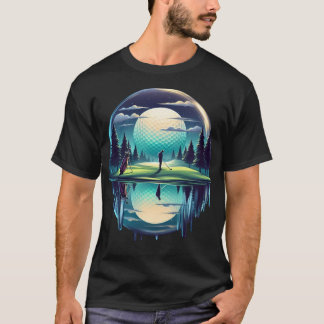 T-shirt Starry Night Golfer Echap Golf Twilight Fairwa