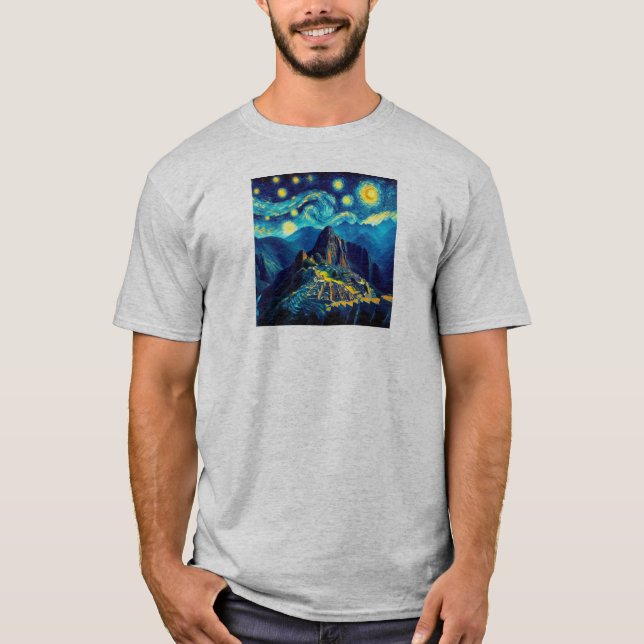 T-shirt Starry Night Machu Picchu Pérou (Devant)