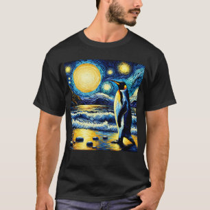 T-shirt Starry Night Penguin Van Gogh Lover