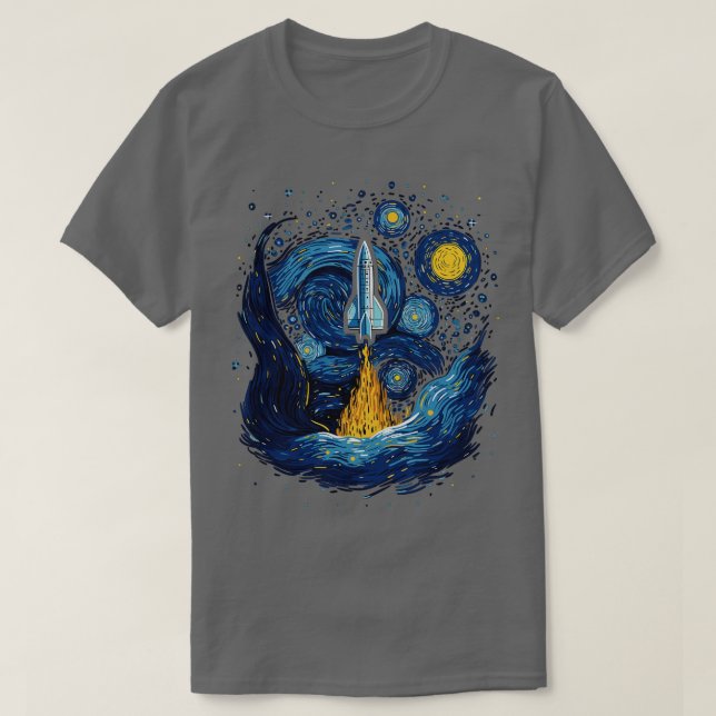 T-shirt Starry Night Rocket Lancement de l'espace Cadeaux  (Design devant)