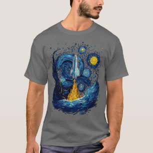 T-shirt Starry Night Rocket Lancement de l'espace Cadeaux