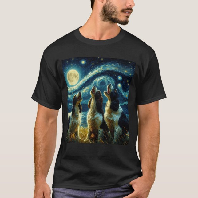 T-shirt Starry Night Three Anglais Springer Spaniels