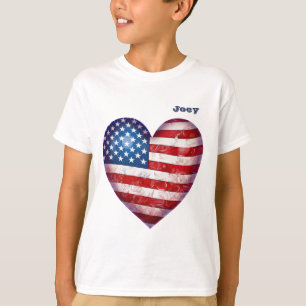 T-shirt "Stars and Stripes" Coeur en forme de nom Garçon's
