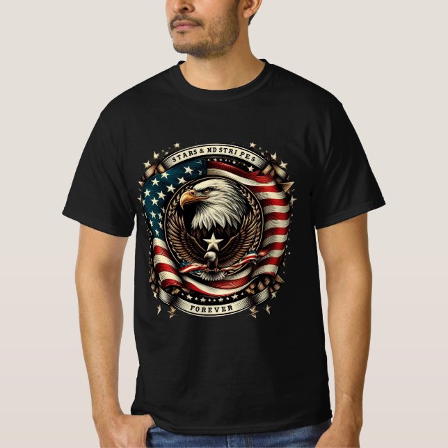 T-shirt Stars and Stripes Forever - American Eagle Pride (Devant)